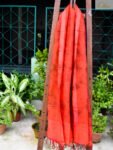 Dupatta- Red Shibori Cotton Silk