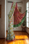 Off White Mull Cotton Sari with Flower