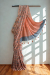 Peach Mull Cotton Sari