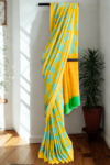Lemon Yellow Mull Cotton Sari