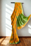 Dark yellow Mull Cotton Sari